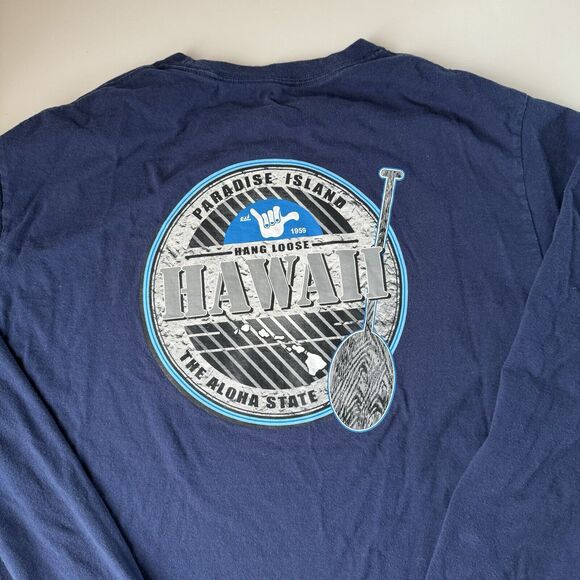 Hanes Comfort Soft Heavy Weight Long Sleeve Tee Large Hawaii Theme - Picture 10 of 10